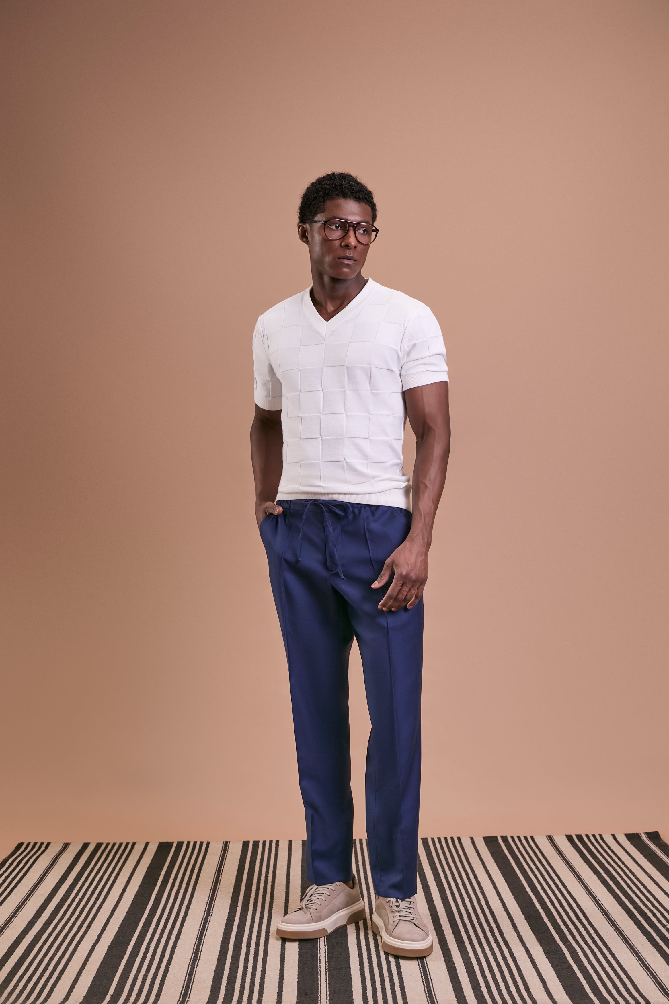 Calça 803 lã fria s120 azul escuro