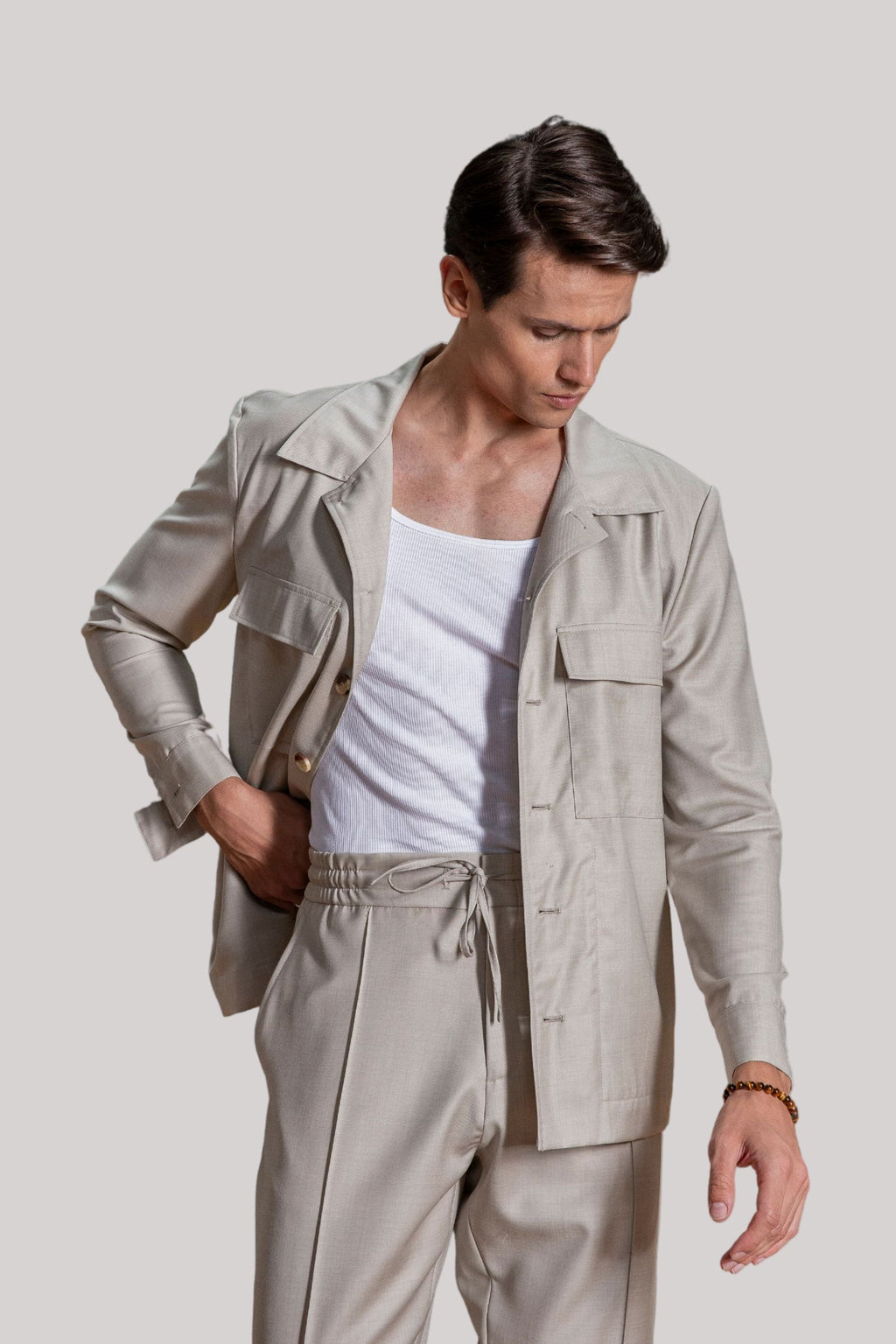 Calça 803 lã fria s120 areia