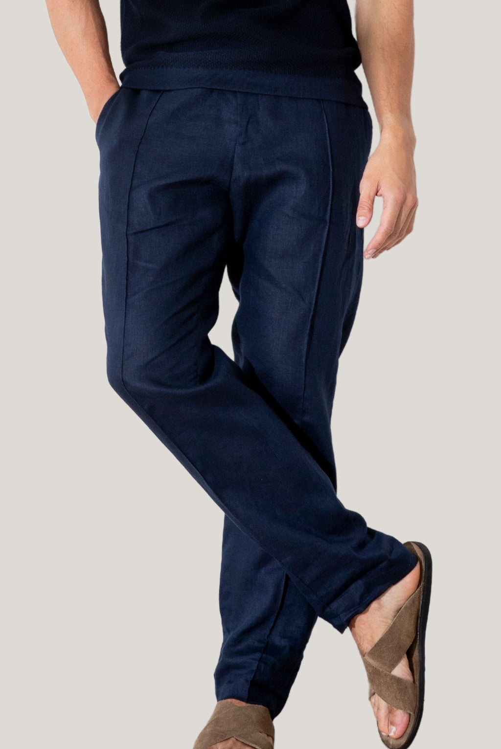 Calça 803 linho marinho