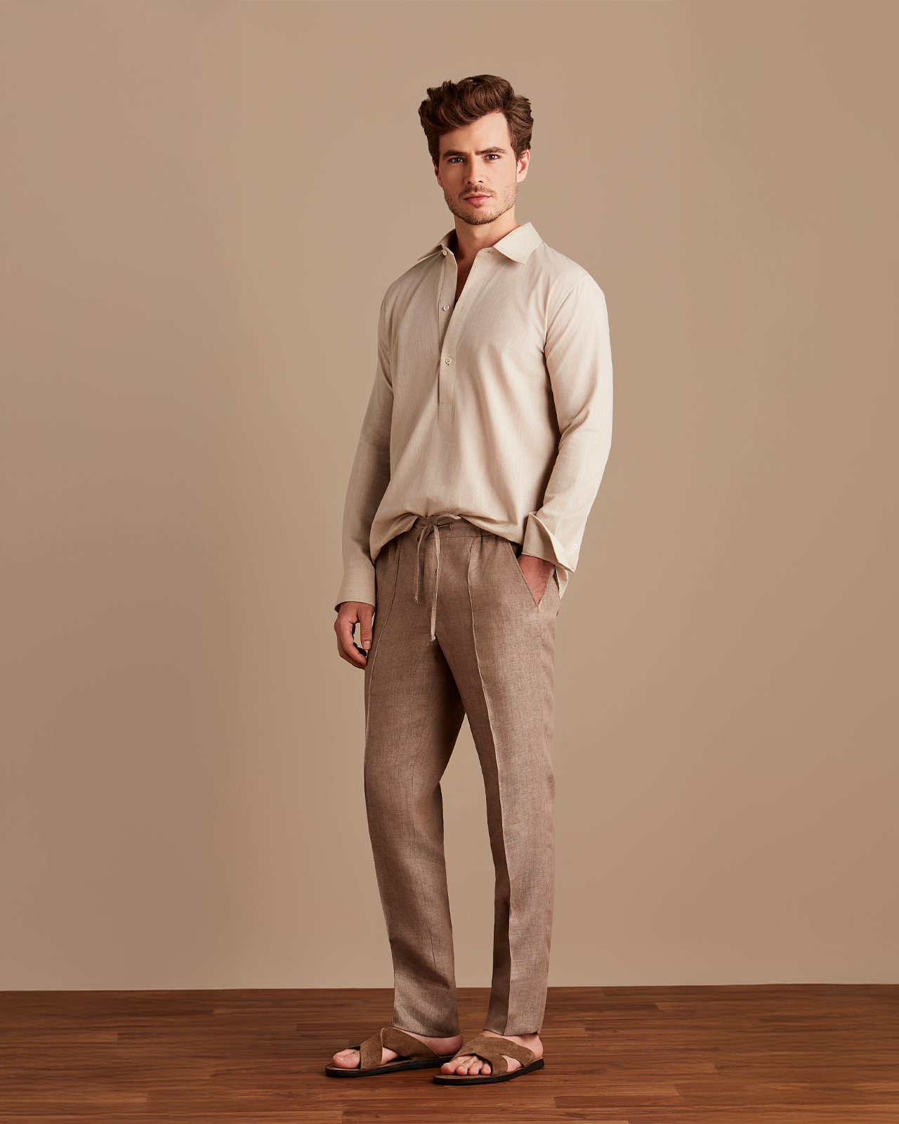 Calça 803 Linho caqui