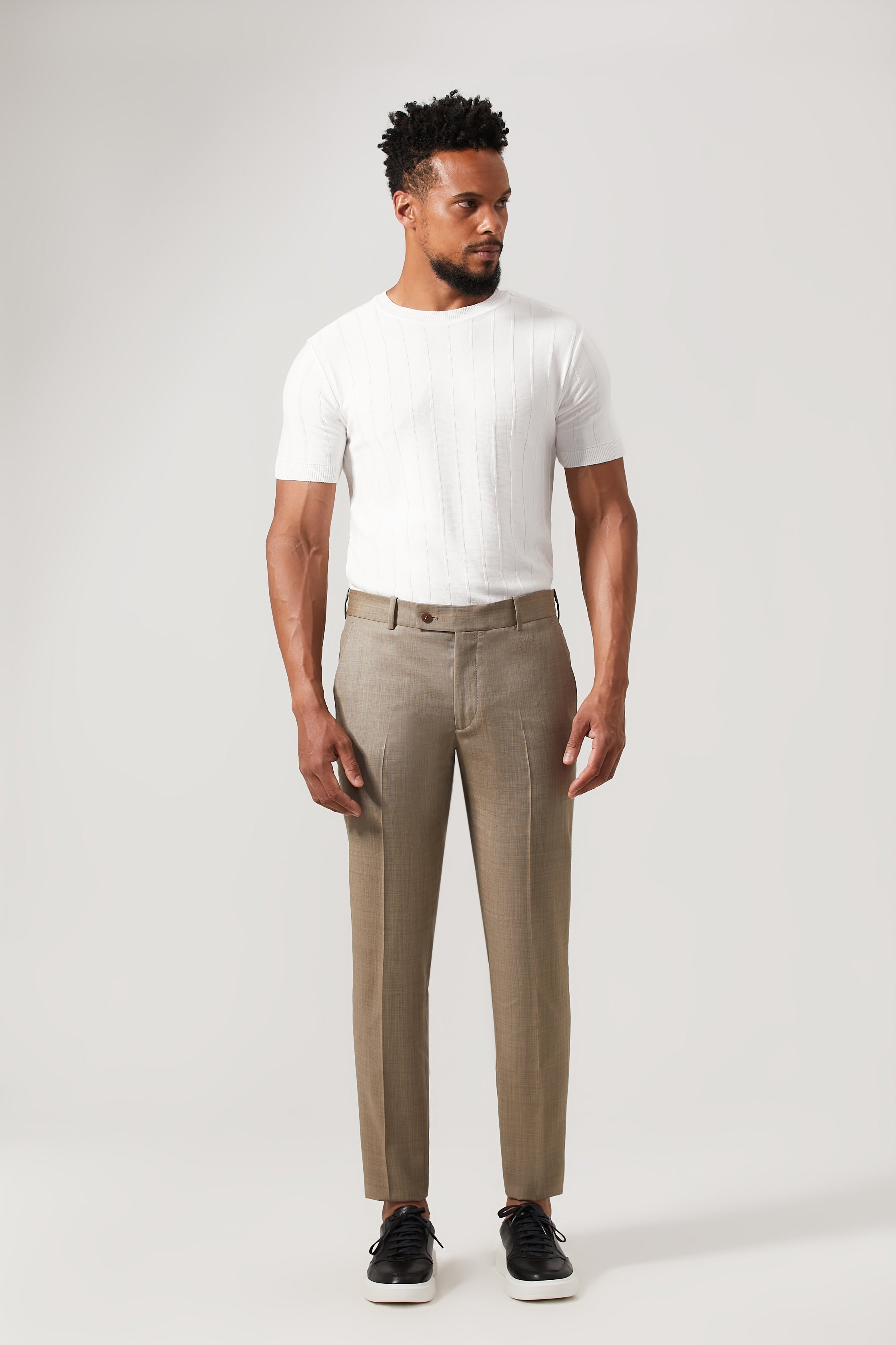 Calça Lã Super 120 Caqui